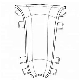 Угол внутренний для плинтуса Deconika Д-П70-В (пластиковый с кабель-каналом) 212 Дуб светлый 70мм